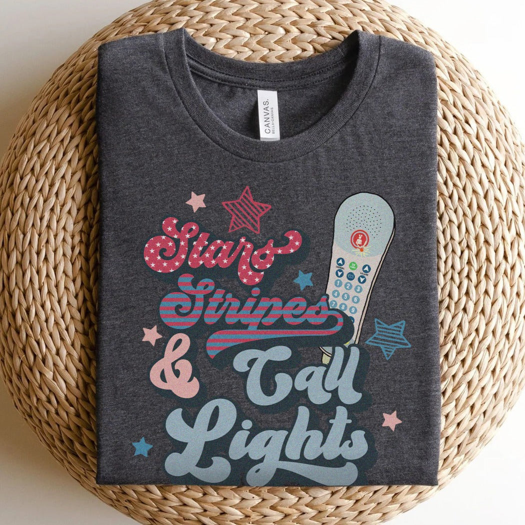 starsstripescalllightsdarkgray Stars, Stripes & Call Lights T-Shirt - Image 9