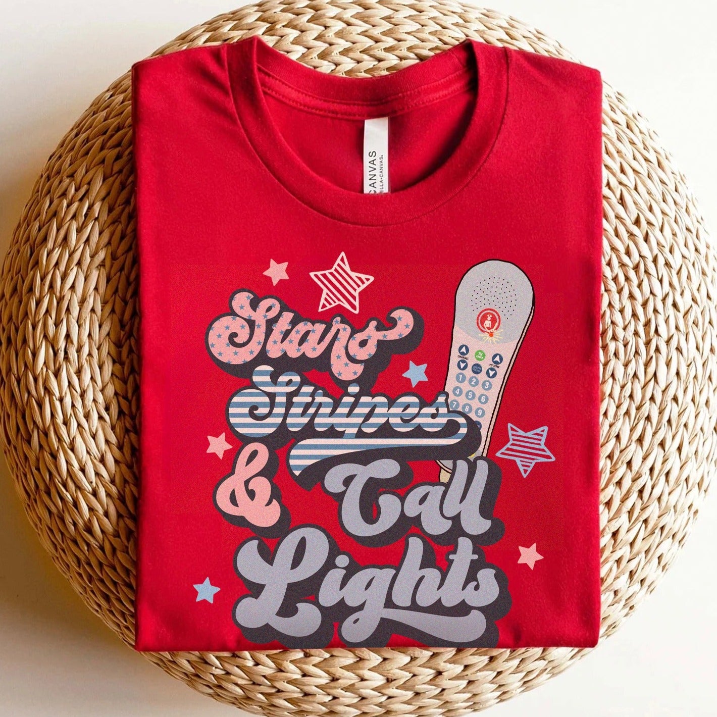 starsstripescalllightsred Stars, Stripes & Call Lights T-Shirt - Image 6