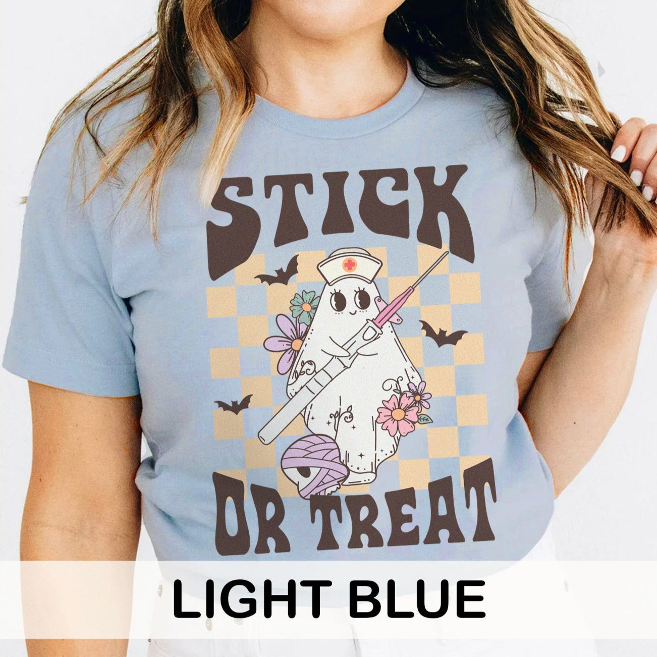 stickortreatcolors_194ff944-15de-402f-a88a-9ac060dec25b Retro Stick Or Treat T-Shirt - Image 12