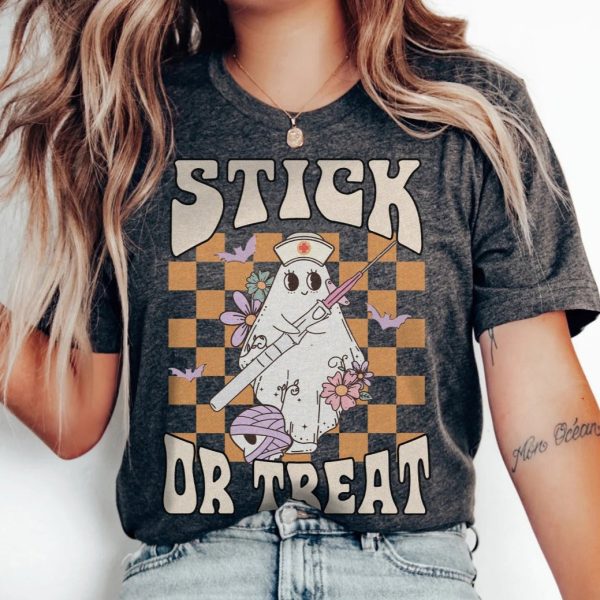 Retro Stick Or Treat T-Shirt - Image 3
