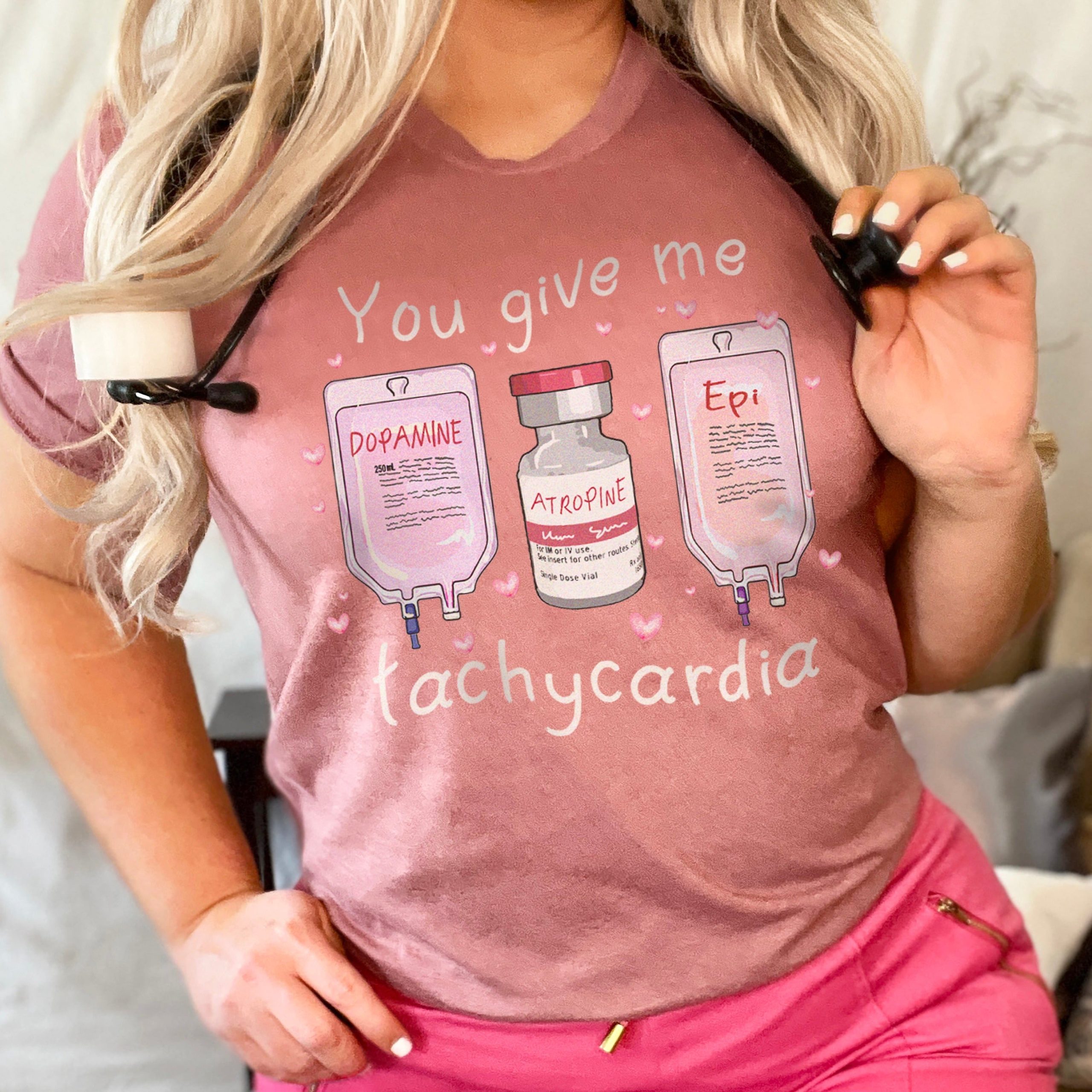 tachycardiamauvev2 You Give Me Tachycardia T-Shirt - Image 2