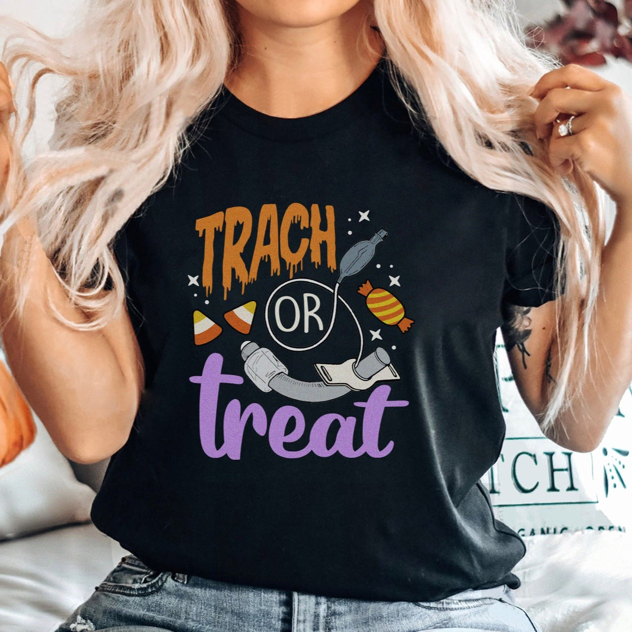 trachortreatblack Trach or Treat T-Shirt - Image 1