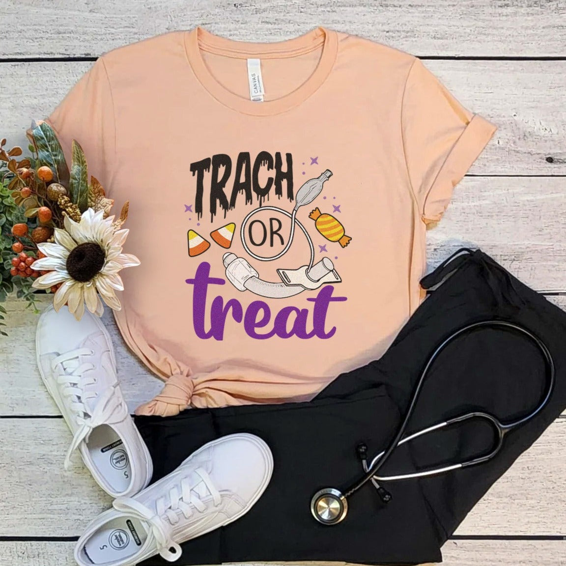 trachortreatpeach Trach or Treat T-Shirt - Image 4