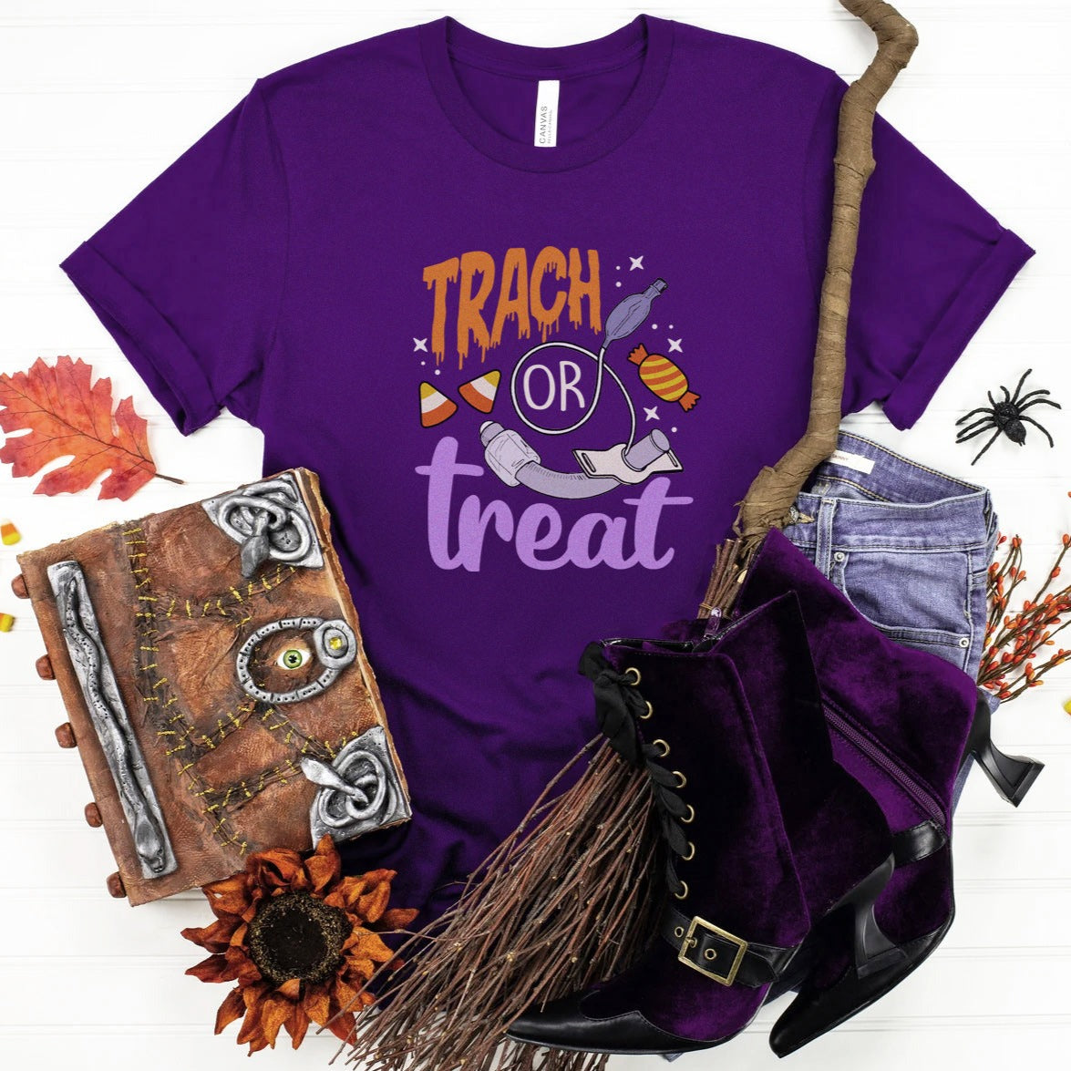 trachortreatpurple Trach or Treat T-Shirt - Image 5