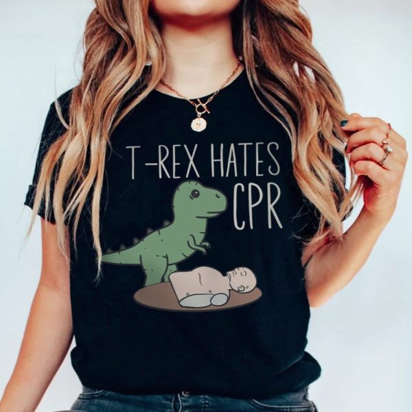 T-Rex Hates CPR T-Shirt - Image 2