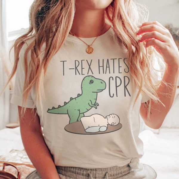 T-Rex Hates CPR T-Shirt - Image 1