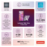 Lenovo Tab One 8.7" 64GB/4GB RAM Android 14 (ZAF00043US) (Includes Clear Case with Built-in Kickstand) Luna Grey (NEW) - Image 3