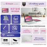 ASUS CM30 10.5" 2-in-1 Tablet WUXGA Touch Chromebook (90NX0781-M00310) Fog Silver (NEW) - Image 6